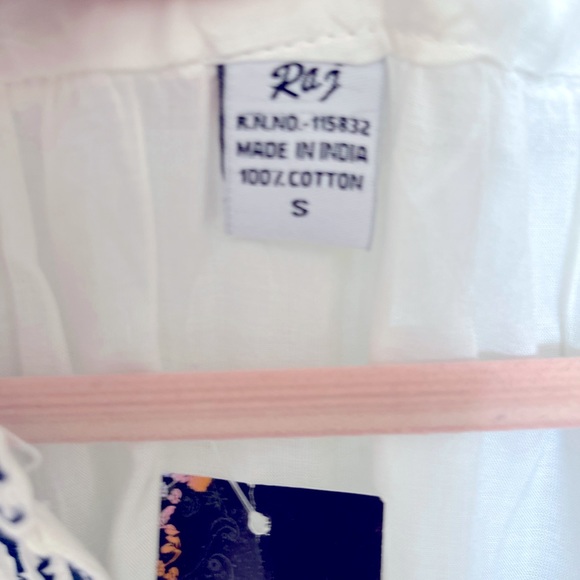 NWT Raj size small gorgeous navy and white boho tunic - Picture 10 of 15